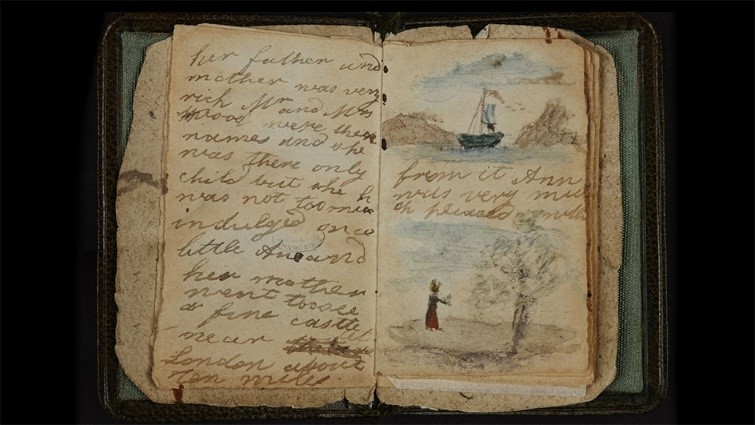 A scan of the journal Charlotte Bronte used to write in. 